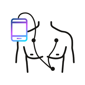 icône représentant un moniteur Holter, c’est-à-dire un moniteur ECG portable