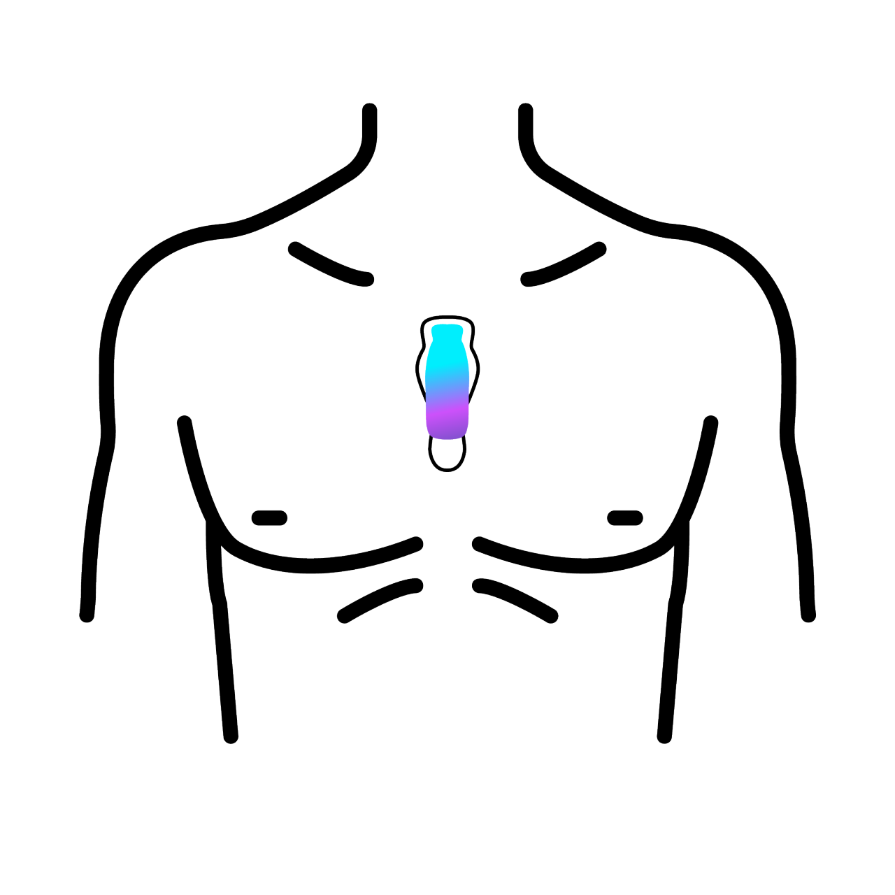 icône représentant un petit dispositif portable et étanche qui surveille l’activité cardiaque