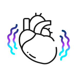 cœur avec un rythme cardiaque irrégulier