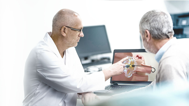 Deux médecins regardant l’animation du système PFA.